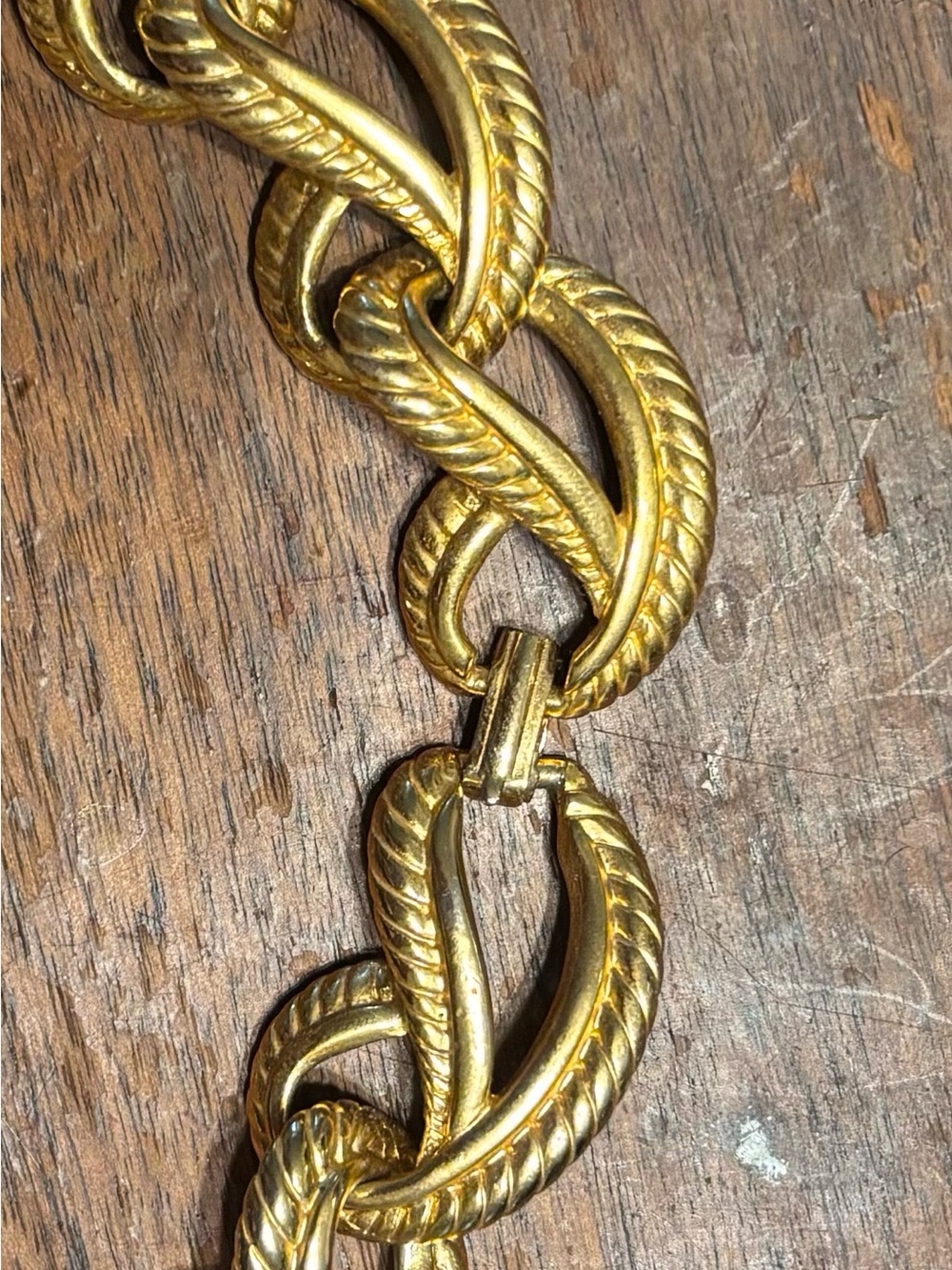Vintage Gold-Tone Chunky Twisted Rope Necklace - Picture 2 of 4